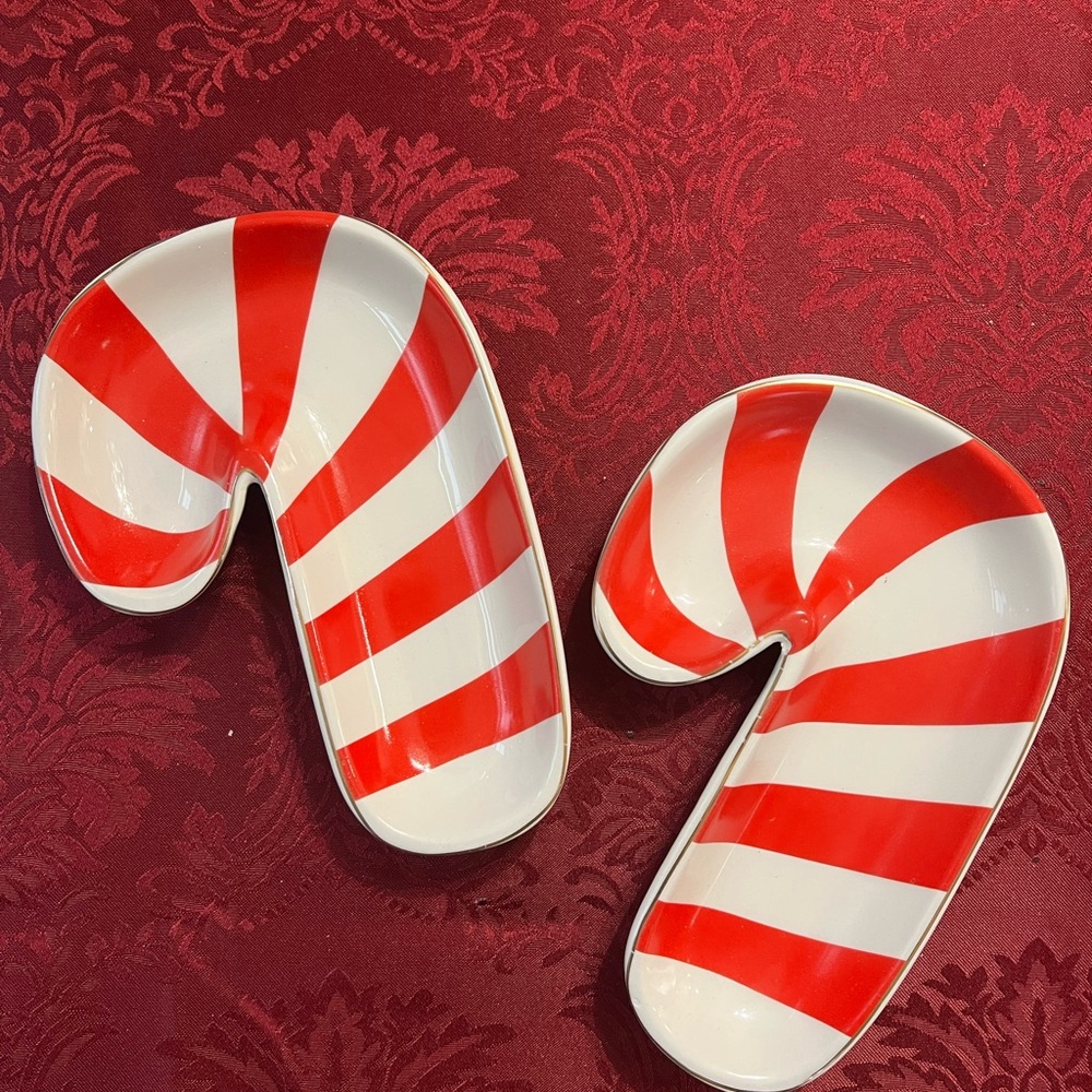 Red and White Candy Cane Dishes